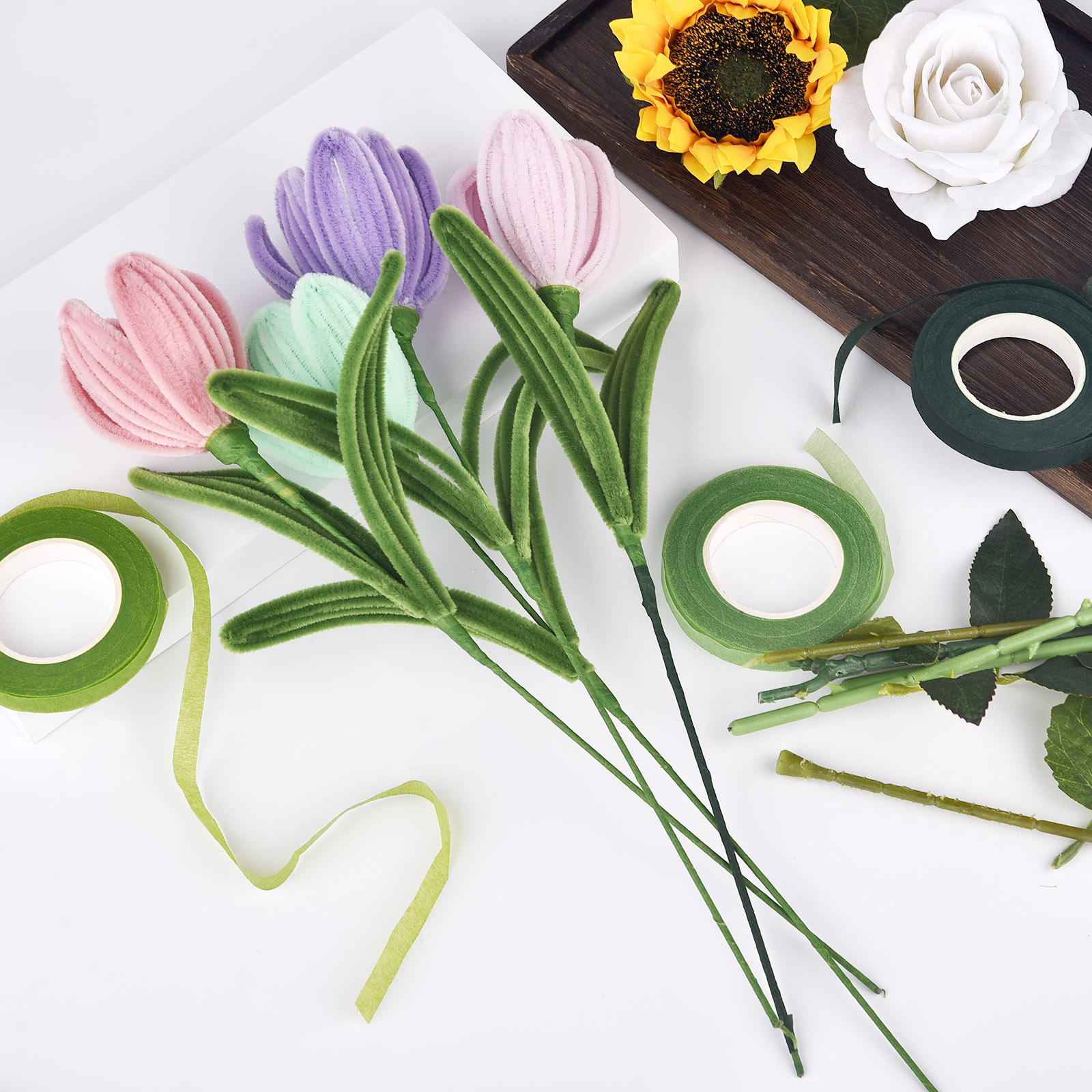 人工花用の茎テープ,花屋,ナイロン,カラフル,ボタンホール, - Florist Flower Supply のレビューと価格