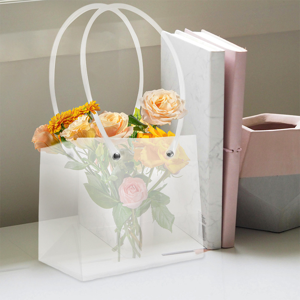 16個入り花柄ギフトバッグ 透明プラスチック製花束バッグ ダ - Florist Flower Supply のレビューと価格