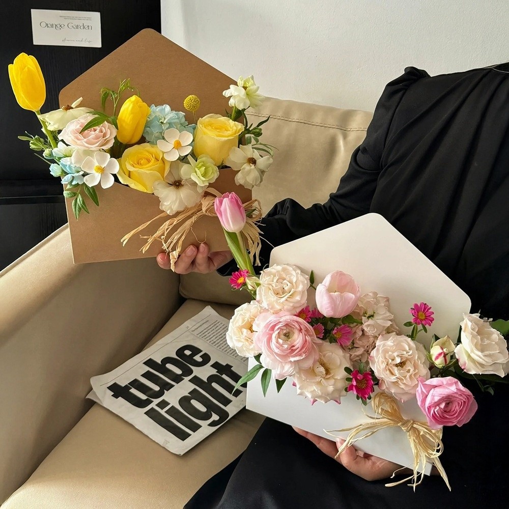 5種類の封筒型花柄ボックス、ラブレターデザインDIYフラワー - Florist Flower Supply のレビューと価格